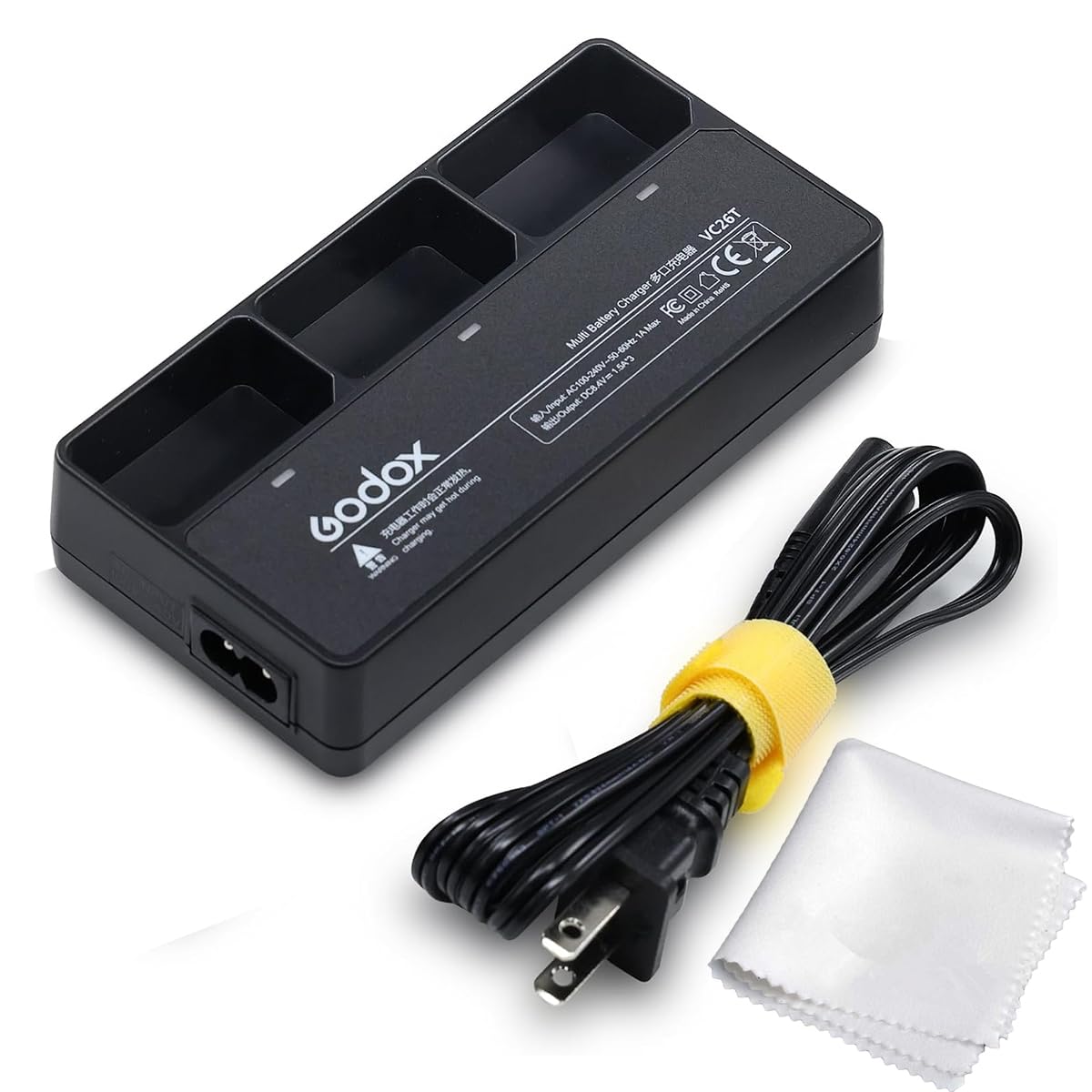 GODOX VC26T トリプルバッテリー充電器キット、Godox VB26 VB26A VB26B VB30 バッテリー充電器、Godox V1 V1 Pro V100 AD100PRO V860III V850III MF-R76 フラッシュ用充電器