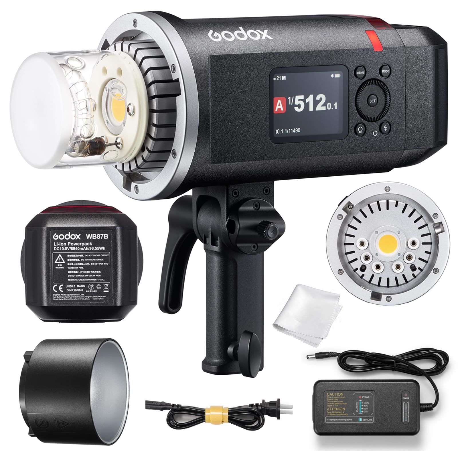 Godox AD600BM II AD600 BM II AD600BMII フラッシュ、0.01-1.9秒リサイクル/ワンタップシンク、X3/GN87 40WモデリングLED/16色グループインジケーター/フラッシュ持続時間1/220-1/11760秒/出力範囲1/1から1/512