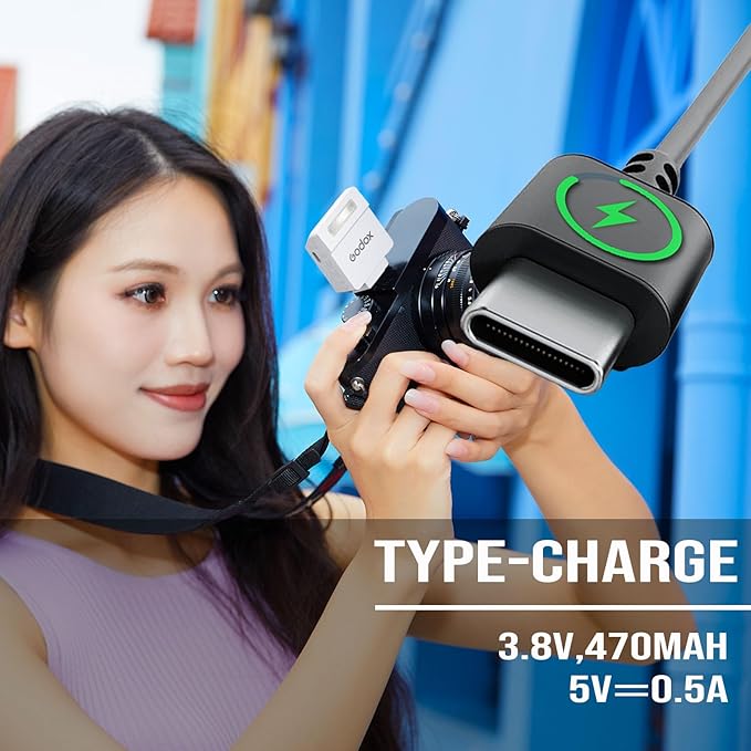 Camera Flash Godox iM22 Godox Flash - GN10/470 mAh/Type - c Charge/440 Full - Power Flashes/3s Recycle Times/5 Power Levels/Manual, Camera Flash for Sony zv1/Sony zve10/Ricoh gr3/Fujifilm f1 etc. (White) - Letwell