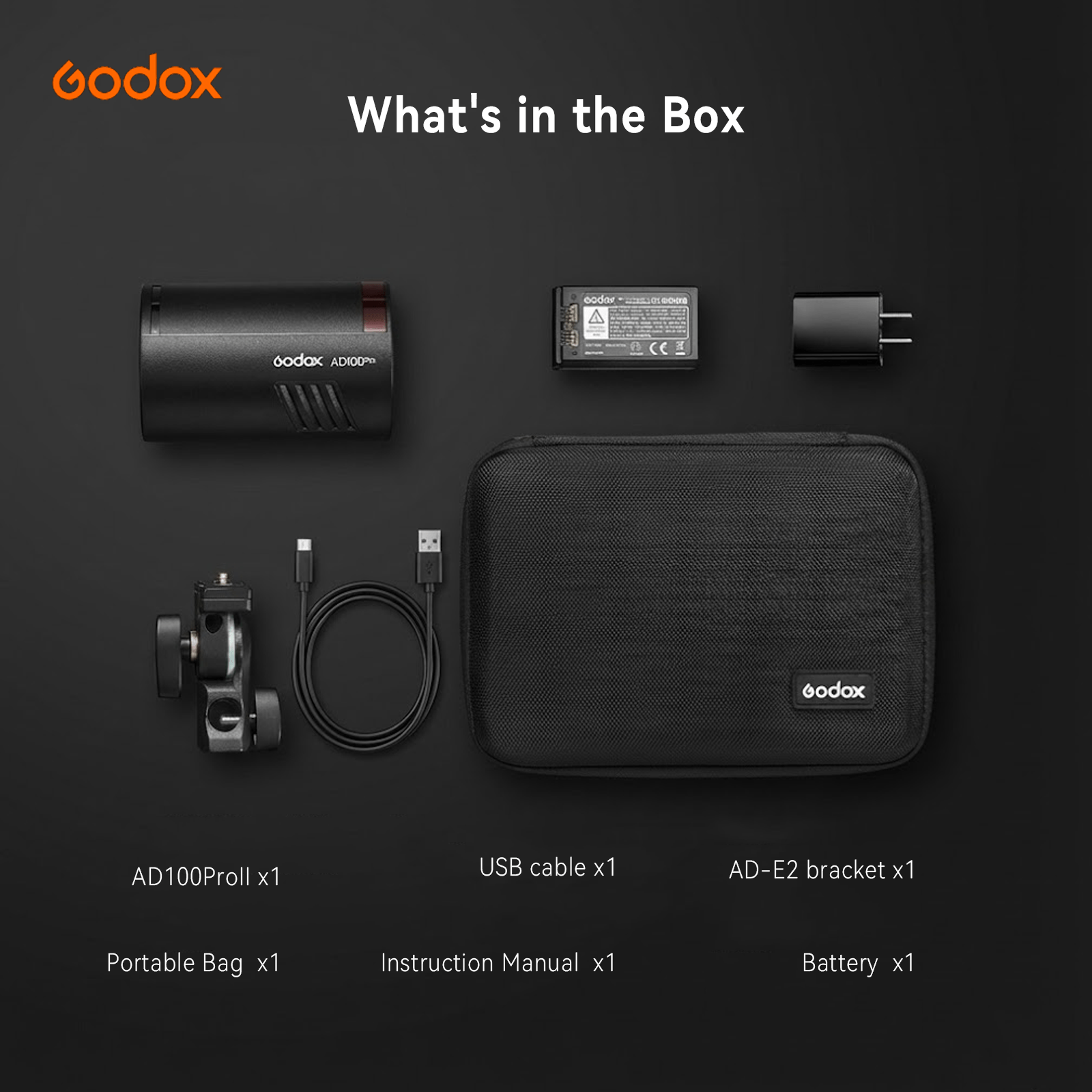 Godox AD100Pro II 100Ws Photography Flash, Compact Outdoor Strobe Light with One - Tap Sync to X3 Trigger, Color Group Indicators, 60 - 100 Continuous Full Power Flashes, and Magnetic Mount - Letwell