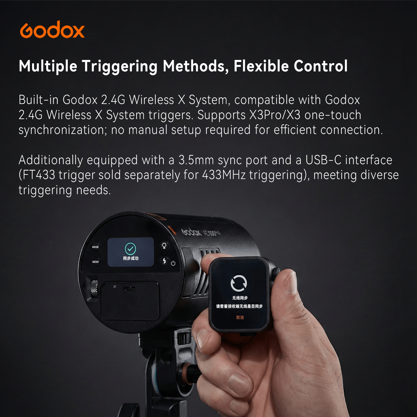 Godox AD100Pro II 100Ws Photography Flash, Compact Outdoor Strobe Light with One - Tap Sync to X3 Trigger, Color Group Indicators, 60 - 100 Continuous Full Power Flashes, and Magnetic Mount - Letwell