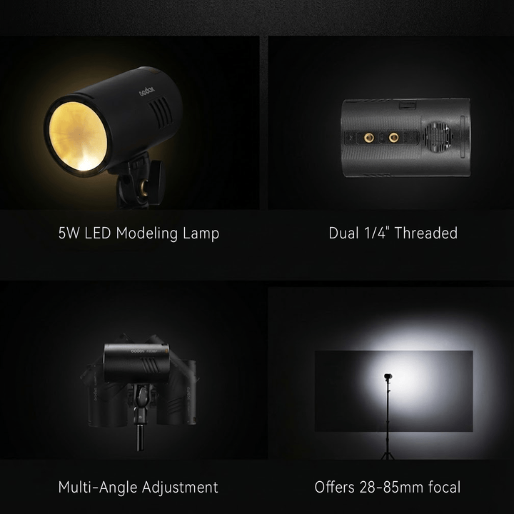 Godox AD100Pro II 100Ws Photography Flash, Compact Outdoor Strobe Light with One - Tap Sync to X3 Trigger, Color Group Indicators, 60 - 100 Continuous Full Power Flashes, and Magnetic Mount - Letwell