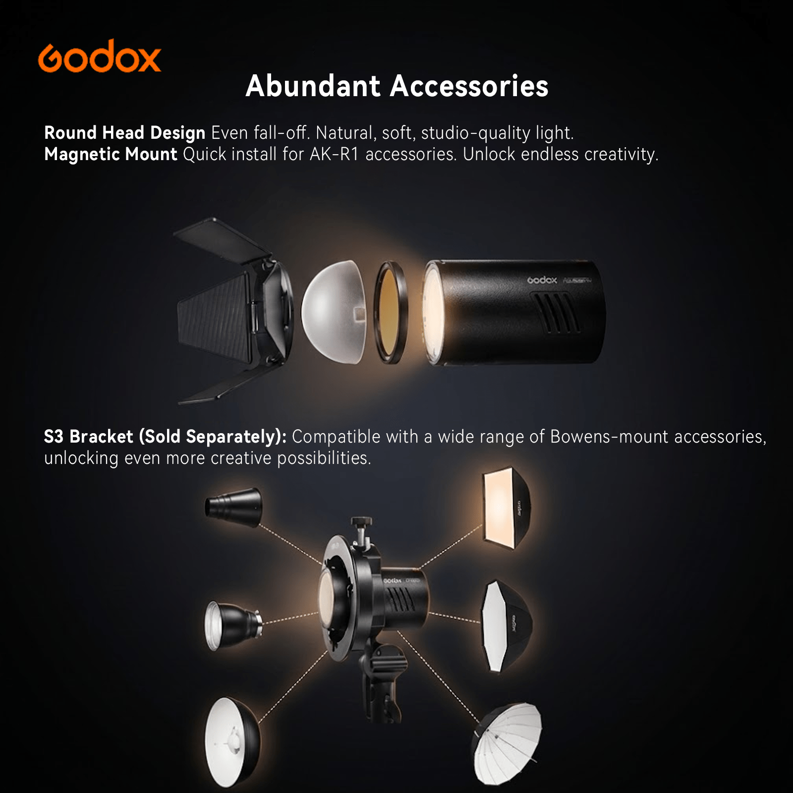 Godox AD100Pro II 100Ws Photography Flash, Compact Outdoor Strobe Light with One - Tap Sync to X3 Trigger, Color Group Indicators, 60 - 100 Continuous Full Power Flashes, and Magnetic Mount - Letwell