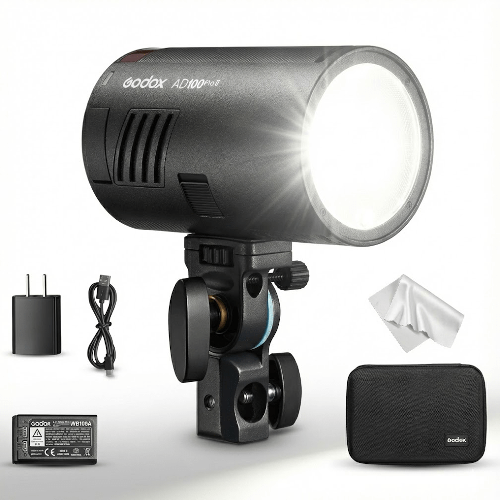 Godox AD100Pro II 100Ws Photography Flash, Compact Outdoor Strobe Light with One - Tap Sync to X3 Trigger, Color Group Indicators, 60 - 100 Continuous Full Power Flashes, and Magnetic Mount - Letwell