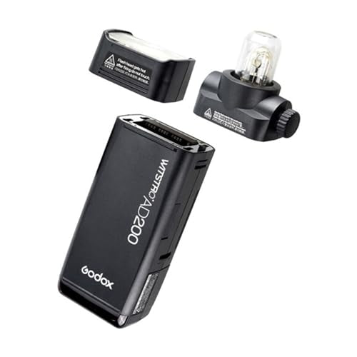 Godox AD200 200Ws 2.4G TTL Flash Strobe 1/8000 HSS Cordless Monolight with 2900mAh Lithimu Battery and Bare Bulb/Speedlite Fresnel Flash Head to Cover 500 Full Power Shots and Recycle in 0.01 - 2.1 Sec - Letwell