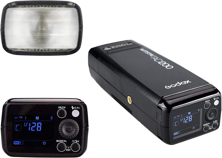 Godox AD200 200Ws 2.4G TTL Flash Strobe 1/8000 HSS Cordless Monolight with 2900mAh Lithimu Battery and Bare Bulb/Speedlite Fresnel Flash Head to Cover 500 Full Power Shots and Recycle in 0.01 - 2.1 Sec - Letwell