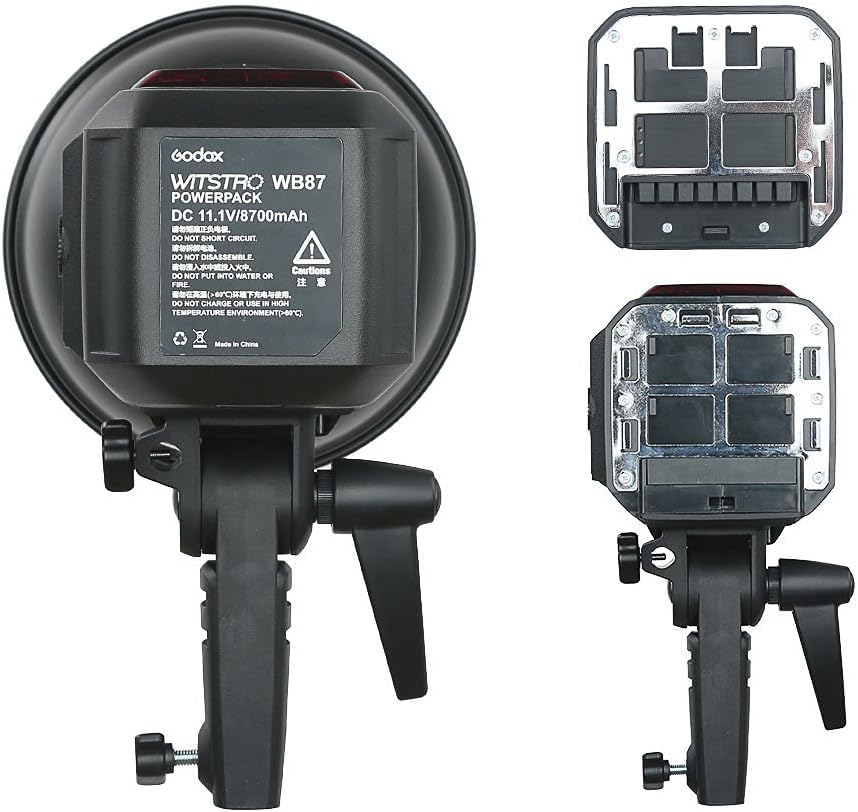Godox AD600BM Bowens Mount 600Ws GN87 HSS Outdoor Flash Strobe Light with 2.4G Wireless X System, 8700mAh Battery to Provide 500 Full Power Flashes Recycle in 0.01 - 2.5 Second, W/Cleaning Cloth - Letwell