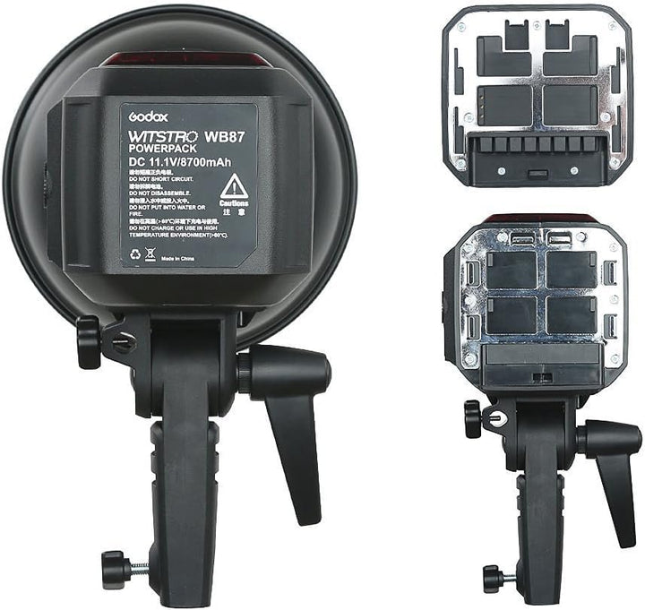 Godox AD600BM Bowens Mount 600Ws GN87 HSS Outdoor Flash Strobe Light with 2.4G Wireless X System, 8700mAh Battery to Provide 500 Full Power Flashes Recycle in 0.01 - 2.5 Second, W/Cleaning Cloth - Letwell