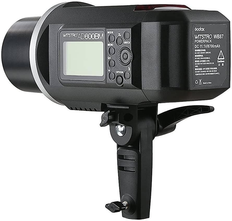 Godox AD600BM Bowens Mount 600Ws GN87 HSS Outdoor Flash Strobe Light with 2.4G Wireless X System, 8700mAh Battery to Provide 500 Full Power Flashes Recycle in 0.01 - 2.5 Second, W/Cleaning Cloth - Letwell