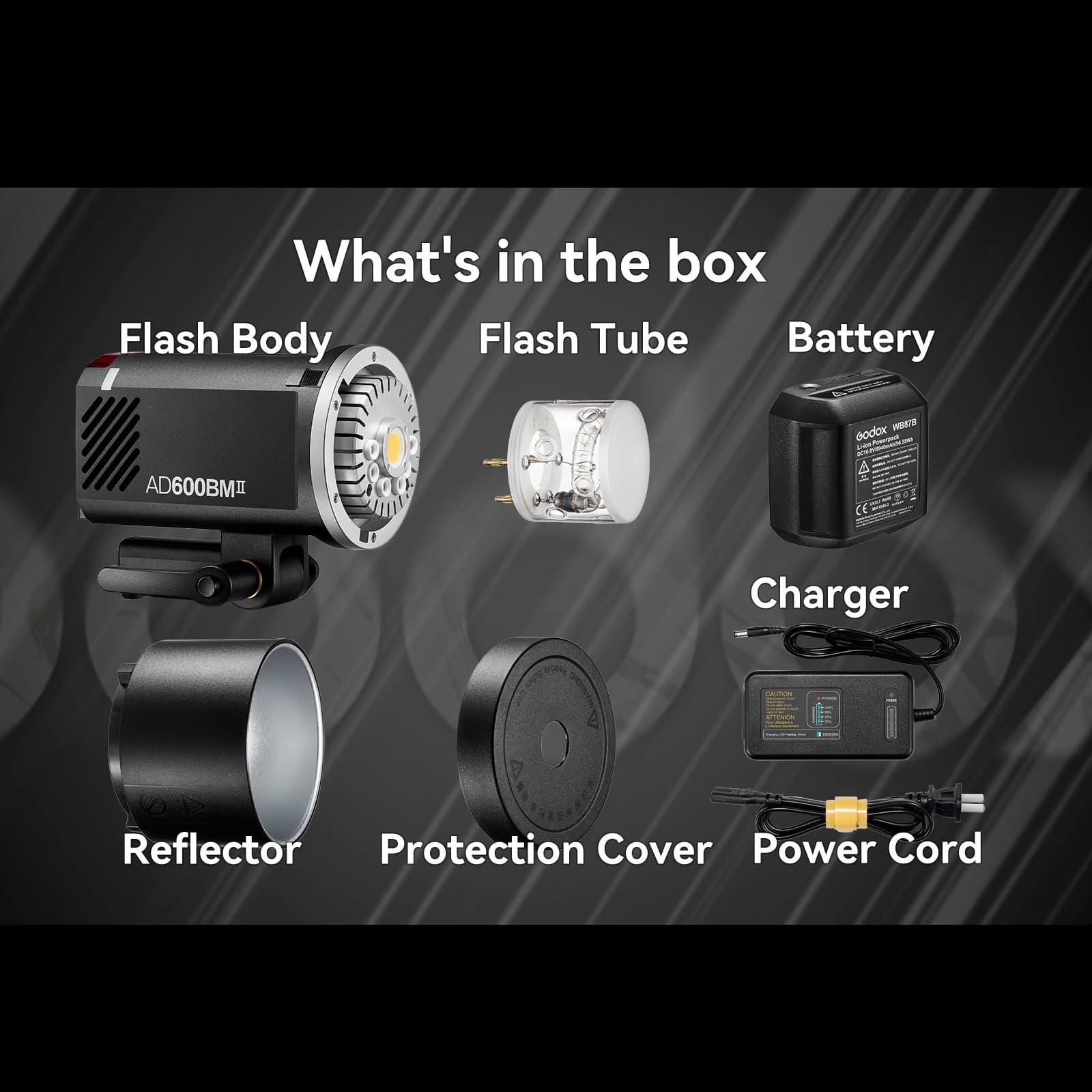 Godox AD600BM II AD600 BM II AD600BMII Flash, 0.01 - 1.9s Recycle/One - Tap Sync with X3/GN87 40W Modelling Led/16 Color Group Indicators/Flash Duration 1/220 - 1/11760s/Power Range from 1/1 to 1/512 - Letwell