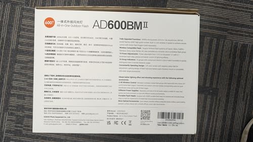 Godox AD600BM II AD600 BM II AD600BMII Flash, 0.01 - 1.9s Recycle/One - Tap Sync with X3/GN87 40W Modelling Led/16 Color Group Indicators/Flash Duration 1/220 - 1/11760s/Power Range from 1/1 to 1/512 - Letwell