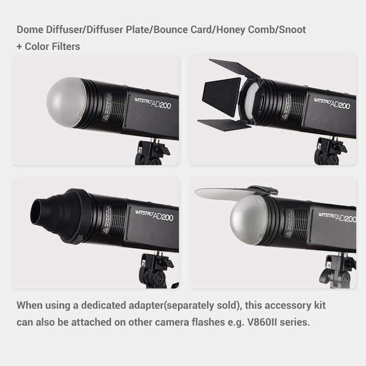 Godox AK - R1 Accessories Kit Compatible for H200R Round Flash Head, for AD200 AD200Pro AD200Pro II V1Pro C V1Pro N V1Pro S V1C V1S V1N V860III TT685 TT600 V1000 - Letwell