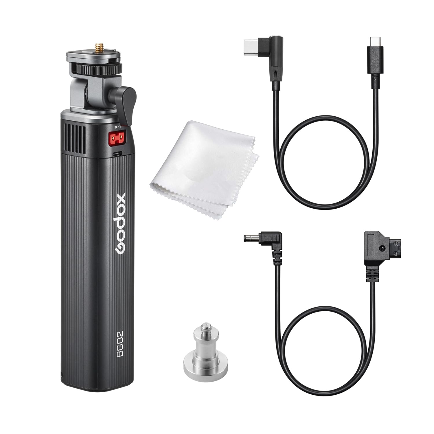 Godox BG02 Battery Grip, 14.4V 6600mAh 95.04Wh Handgrip for AD200 AD200Pro II AD300Pro Camera Flash, forGodox ML100BI,ML60BI ML100R LED Video Light, with D - Tap and USB - C Cable for Flash and LED Light - Letwell