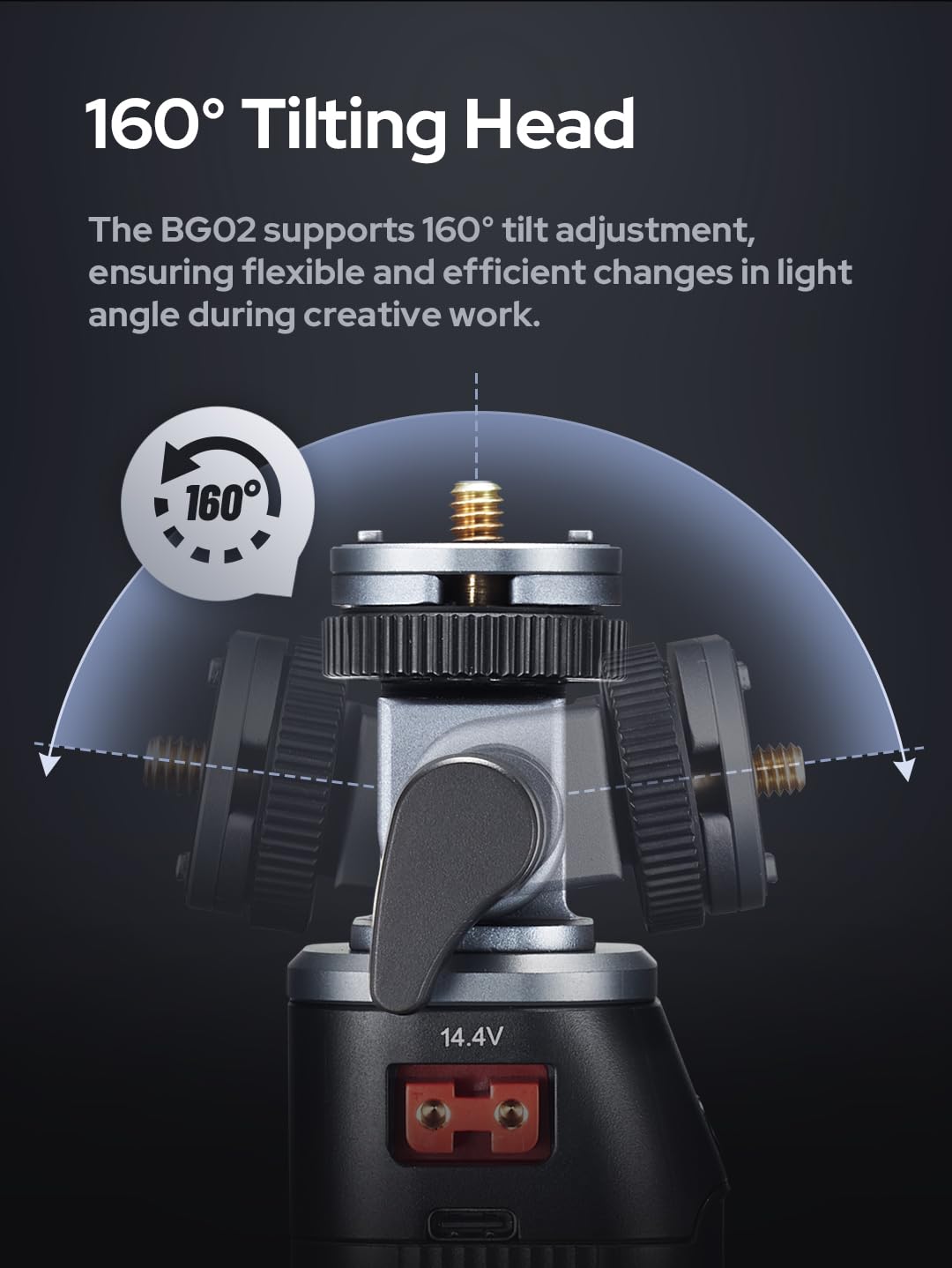 Godox BG02 Battery Grip, 14.4V 6600mAh 95.04Wh Handgrip for AD200 AD200Pro II AD300Pro Camera Flash, forGodox ML100BI,ML60BI ML100R LED Video Light, with D - Tap and USB - C Cable for Flash and LED Light - Letwell