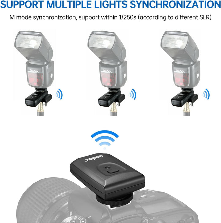 Godox CT - 16 Wireless Radio Flash Trigger Receiver Kit, 16 Channel 433MHz Wireless Flash Trigger Kit (1x Transmitter+2X Receiver), Compatible with Canon Nikon Pentax DSLR Camera - Letwell