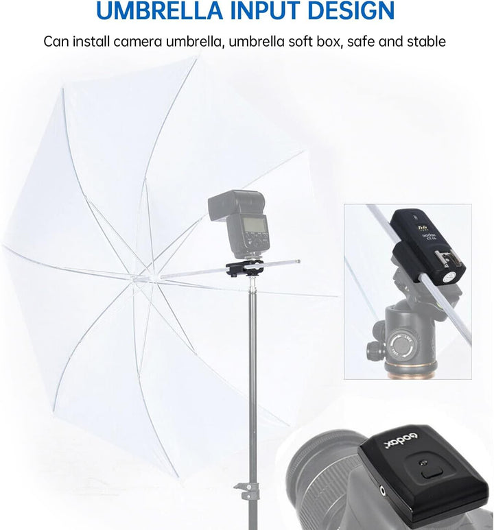 Godox CT - 16 Wireless Radio Flash Trigger Receiver Kit, 16 Channel 433MHz Wireless Flash Trigger Kit (1x Transmitter+2X Receiver), Compatible with Canon Nikon Pentax DSLR Camera - Letwell