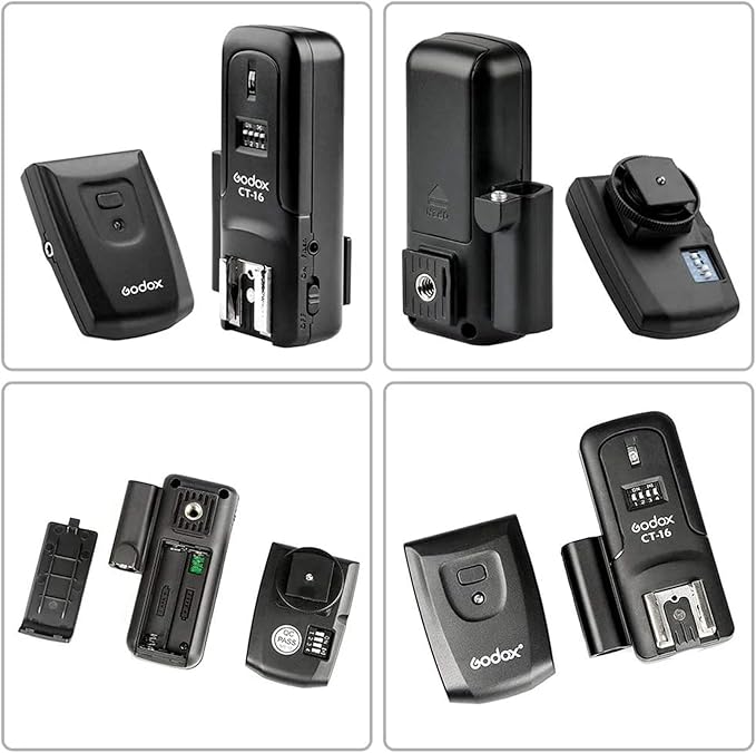 Godox CT - 16 Wireless Radio Flash Trigger Receiver Kit, 16 Channel 433MHz Wireless Flash Trigger Kit (1x Transmitter+3X Receiver), Compatible for Canon Nikon Pentax DSLR Camera - Letwell