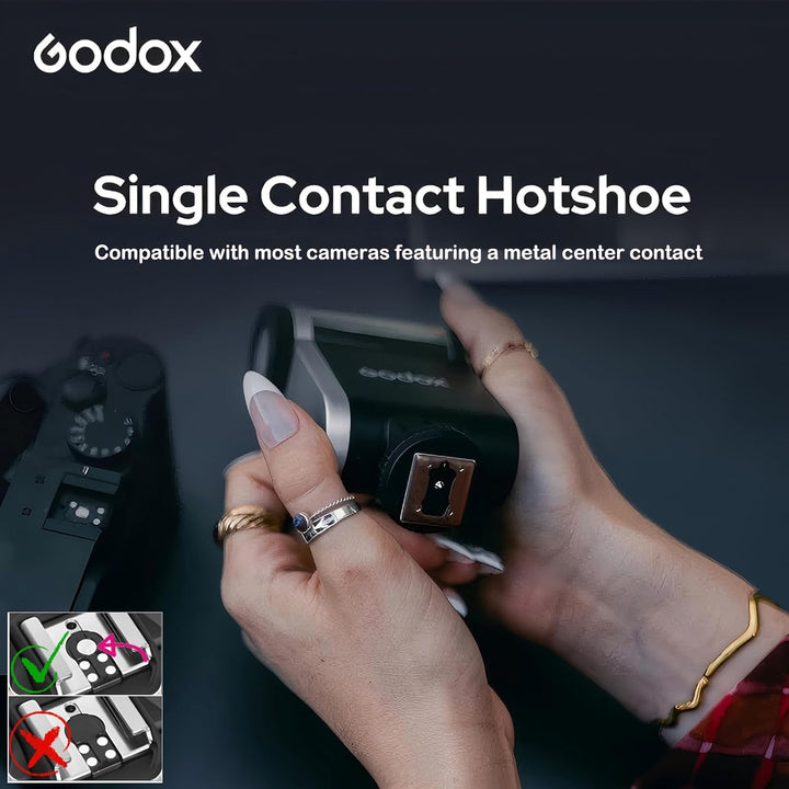 Godox Flash Godox iA32 Mini Camera Flash - Automatic Flash GN 15, 8 Power Levels/2.5sRecycle/490 Flash Times/Auto/Manual Modes,Mini Flash forCanon/Nikon/Sony/FujiCameras(Not Compatible for Sony ZV - 1F) - Letwell