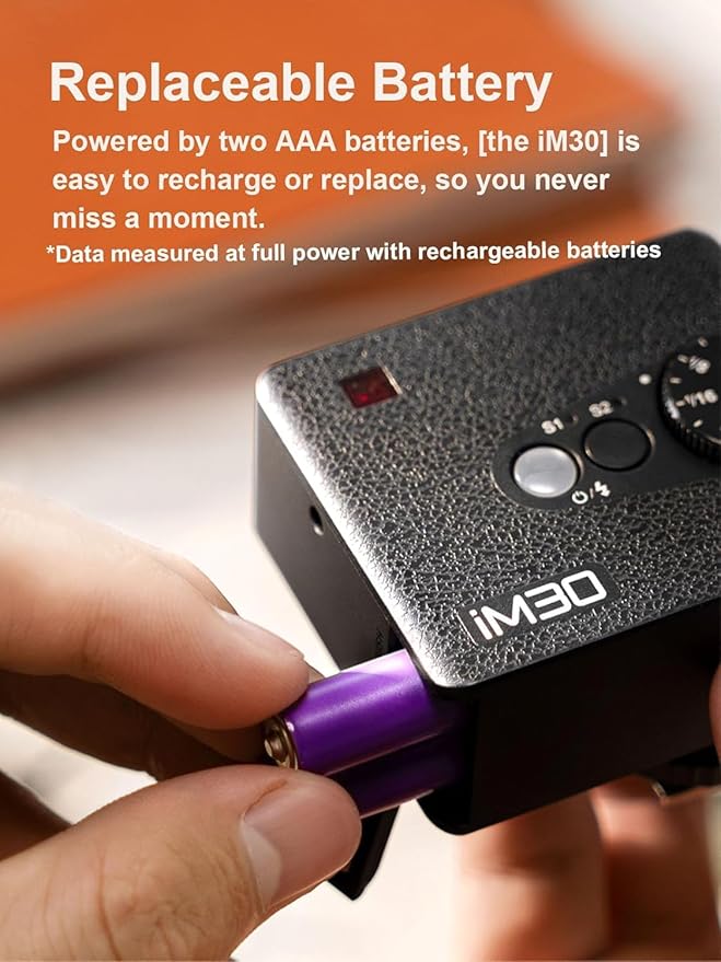 Godox Flash Godox iM30 Mini Flash - Camera Flash GN 15, 7 Power Levels, IM 30 Mini Manual Flash for Canon/Sony zv1/Sony zve10 /Ricoh gr3/Fuji f1 - 230 Full - Power Flashes/6500K±200K/3.6S Recycle - Letwell