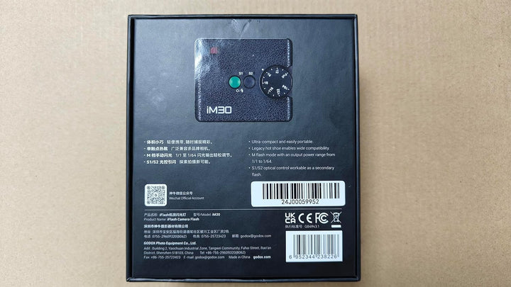 Godox Flash Godox iM30 Mini Flash - Camera Flash GN 15, 7 Power Levels, IM 30 Mini Manual Flash for Canon/Sony zv1/Sony zve10 /Ricoh gr3/Fuji f1 - 230 Full - Power Flashes/6500K±200K/3.6S Recycle - Letwell