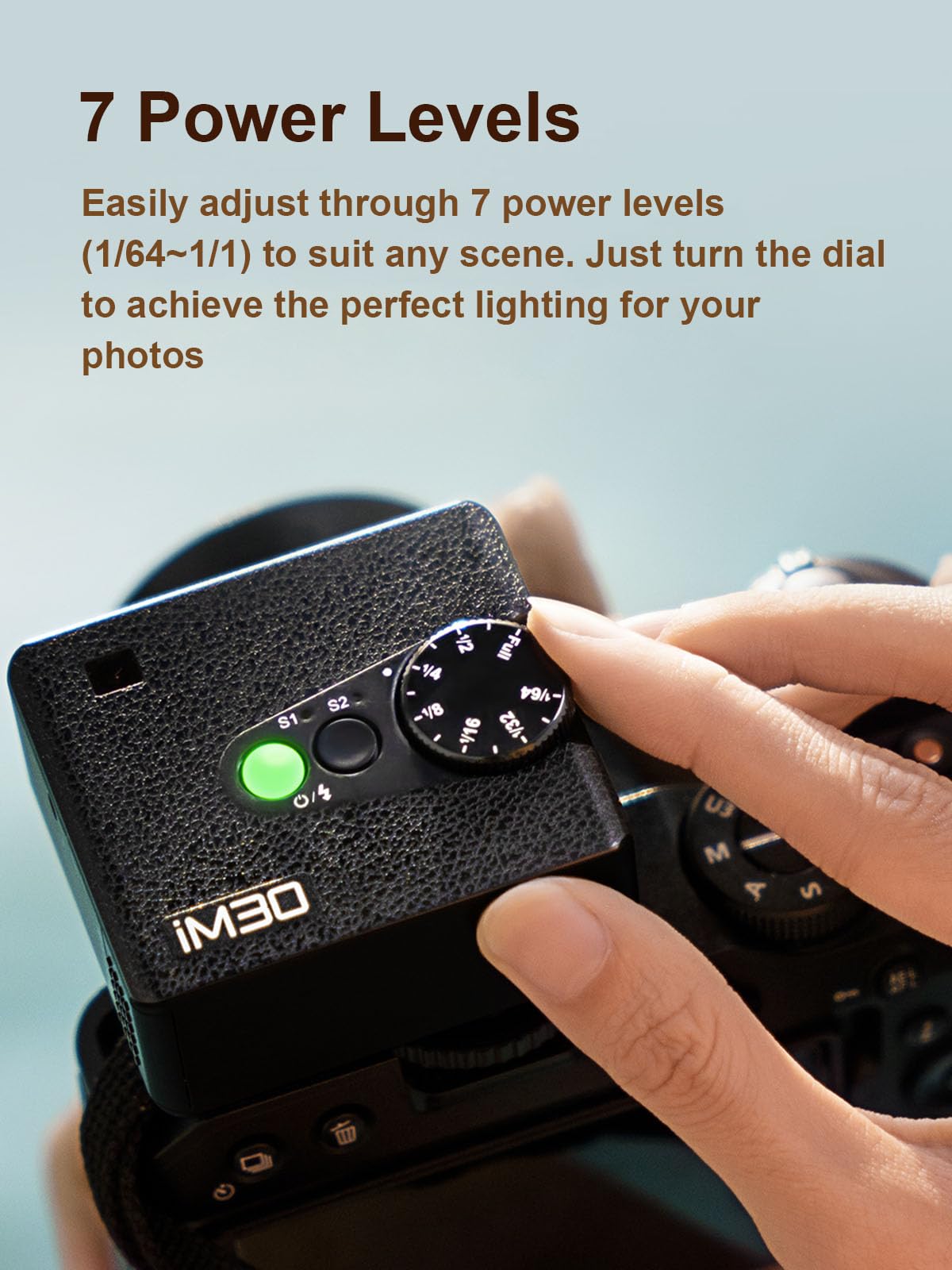 GODOX IM30 Mini Flash with FS - R Riser GN15 S1/S2 - Camera Flash GN 15, 7 Power Levels, IM30 Mini Manual Flash for Sony zv1/Sony zve10/Ricoh gr3/Fuji f1 - 230/Canon 6500K±200K/3.6S Recycle - Letwell