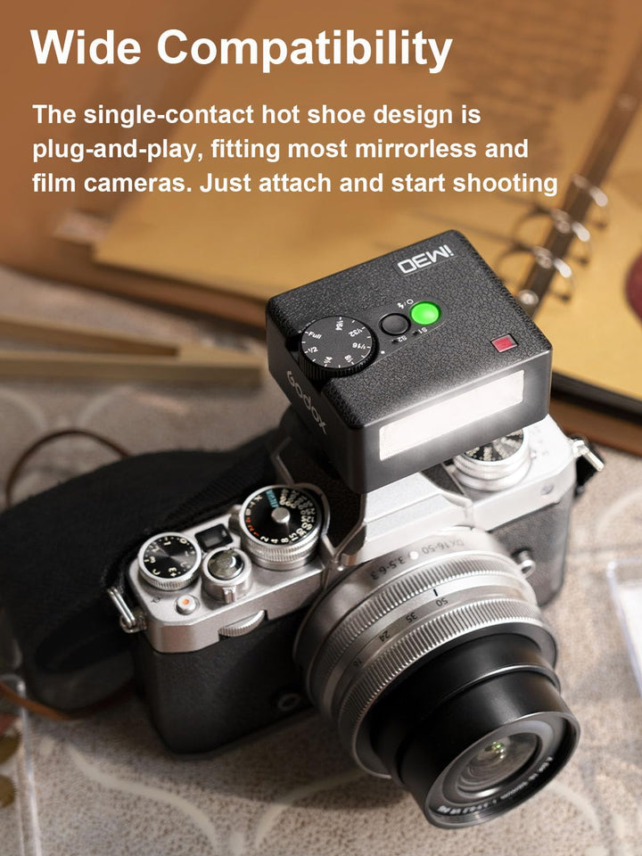 GODOX IM30 Mini Flash with FS - R Riser GN15 S1/S2 - Camera Flash GN 15, 7 Power Levels, IM30 Mini Manual Flash for Sony zv1/Sony zve10/Ricoh gr3/Fuji f1 - 230/Canon 6500K±200K/3.6S Recycle - Letwell