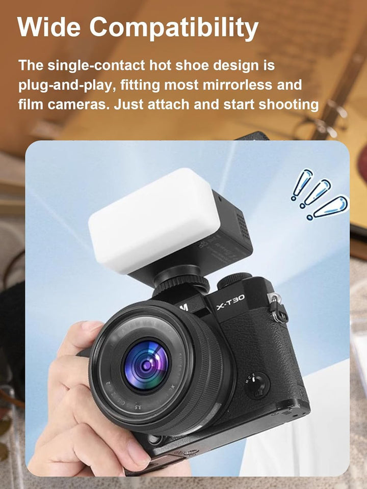 Godox iM30 with Diffuser Godox Mini Flash - Camera Flash GN 15, 7 Power Levels, Manual Flash for Canon/Sony zv1/Sony zve10 /Ricoh gr3/Nikon/Fuji f1 - 230 Full - Power Flashes/6500K±200K/3.6S Recycle - Letwell