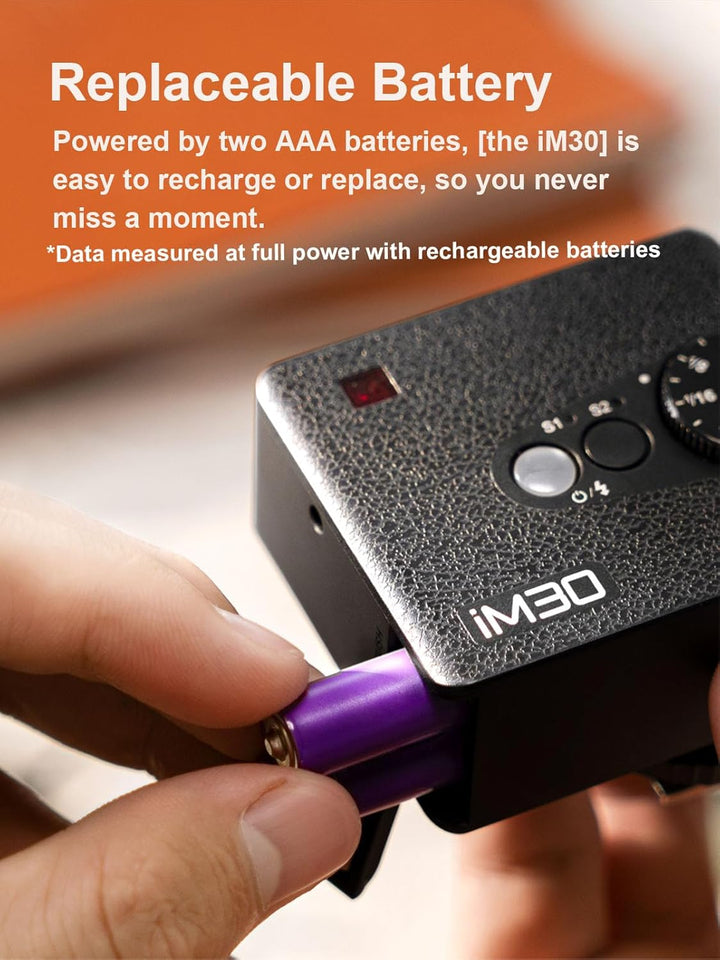 Godox iM30 with Diffuser Godox Mini Flash - Camera Flash GN 15, 7 Power Levels, Manual Flash for Canon/Sony zv1/Sony zve10 /Ricoh gr3/Nikon/Fuji f1 - 230 Full - Power Flashes/6500K±200K/3.6S Recycle - Letwell