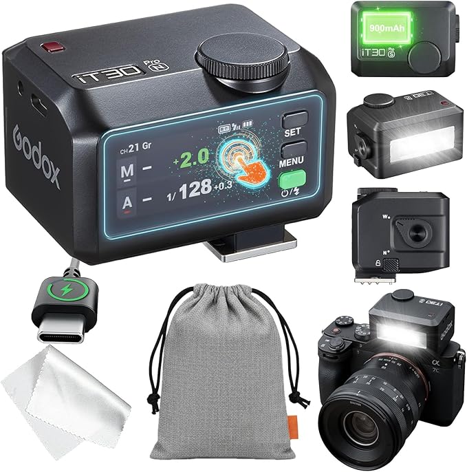 Godox iT30 pro TTL Mini Flash - GODOX Authorized Distributor iT30Pro - GoDOx IT30 Pro GodOX TTL Flash, Wireless Master & Receiver, HSS 1/8000 Second, 2.4G Wireless,GodOX Flash - Letwell
