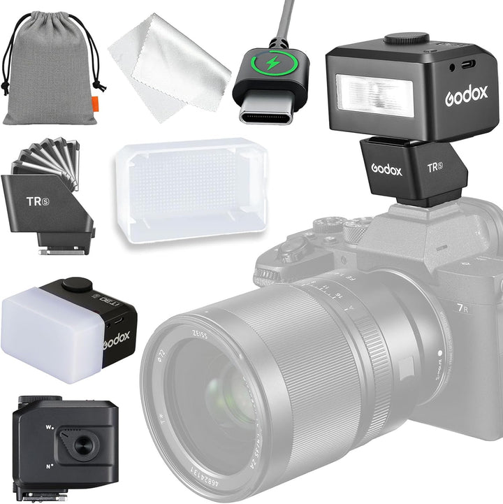 GODOX iT30pro s for Sony with GodoX TR - S Hotshoe Riser TR S & Diffuser - IT30 Pro for Sony iT30 PRO TTL Flash, Wireless Master & Receiver, HSS 1/8000 Second, 2.4G Wireless, Touchscreen - Letwell