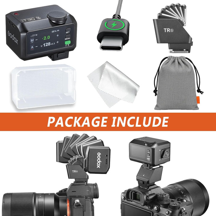 GODOX iT30pro s for Sony with GodoX TR - S Hotshoe Riser TR S & Diffuser - IT30 Pro for Sony iT30 PRO TTL Flash, Wireless Master & Receiver, HSS 1/8000 Second, 2.4G Wireless, Touchscreen - Letwell