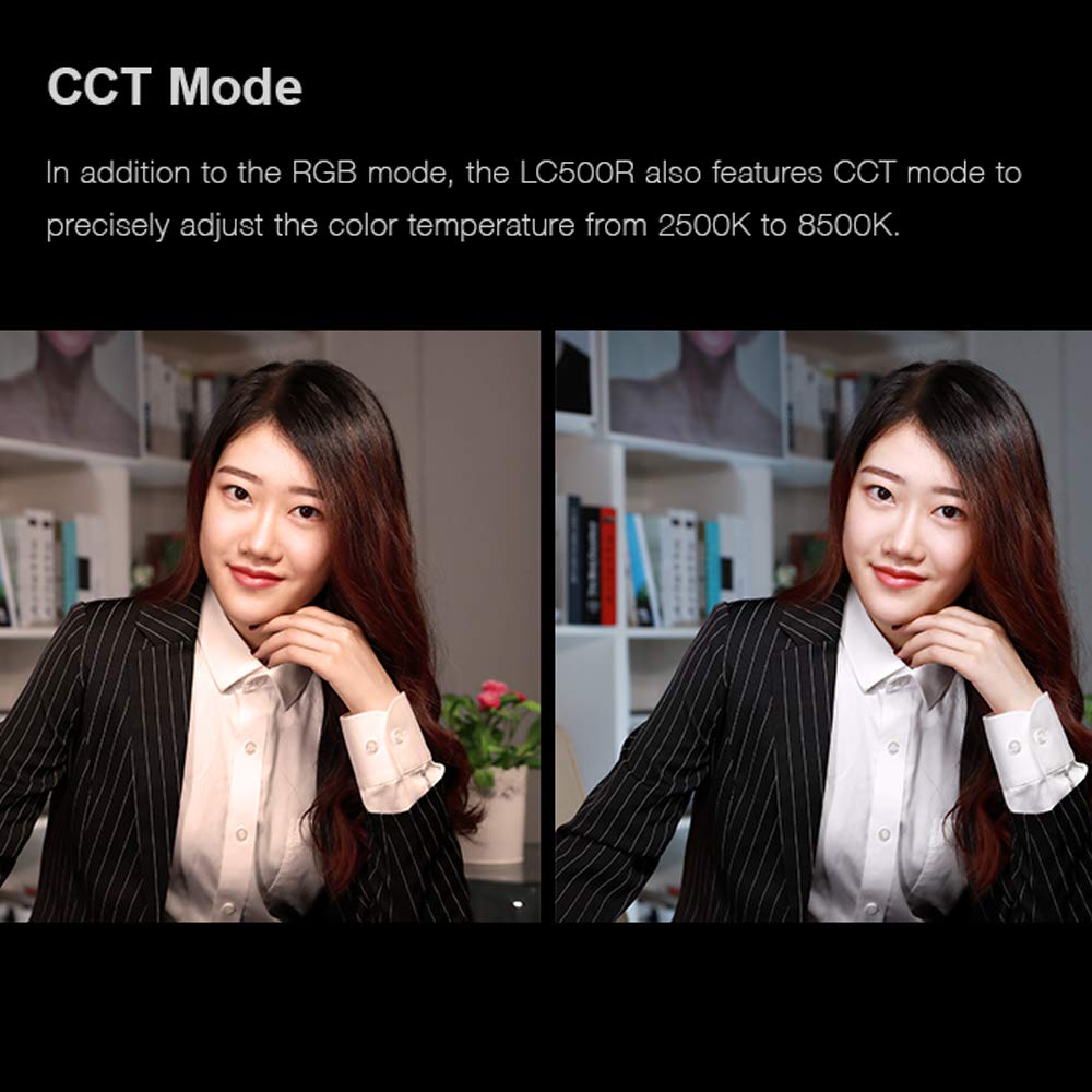 Godox LC500R RGB LED Light Stick, 2500K - 8500K Adjustable, 360° Full Color, 14 FX Lighting Effects, CRI 96 TLC I98 Accurate Color, 0 - 100% Dimmable, Creative Music Mode - Letwell