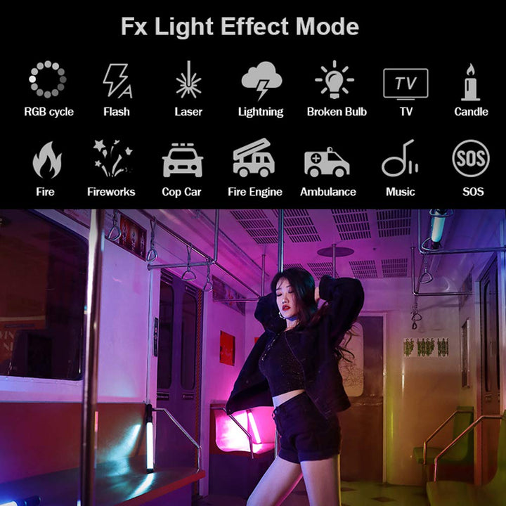 Godox LC500R RGB LED Light Stick, 2500K - 8500K Adjustable, 360° Full Color, 14 FX Lighting Effects, CRI 96 TLC I98 Accurate Color, 0 - 100% Dimmable, Creative Music Mode - Letwell