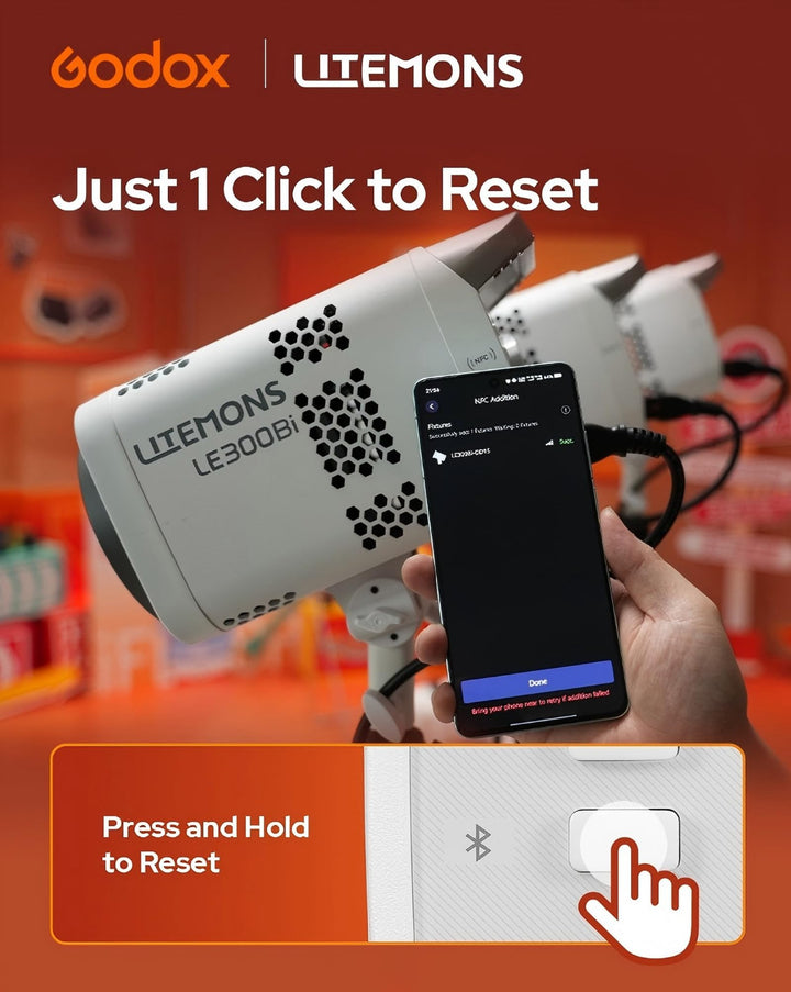 Godox LE300Bi Bi - Color LED Light, 320W GODOX Light All Metal Body,CRI/TLCI98+, CCT 2800K - 6500K/11 FX Effects/Bowens Mount/Whisper - Quiet Fan, App/DMX/NFC/CRMX Control, for Video, Streaming & Studio - Letwell