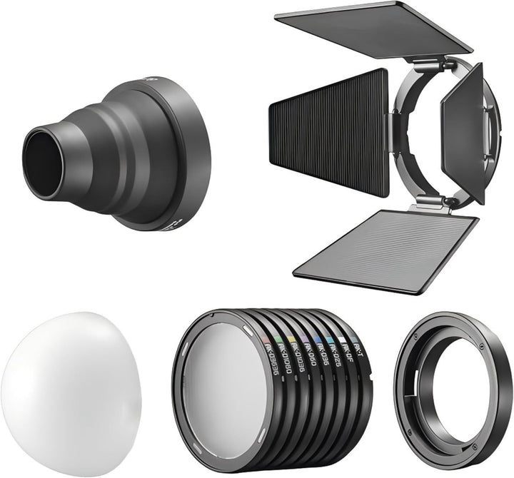 Godox Magnetic Mounting Kit,MK for MS60Bi MS60R RS60R RS60Bi LED Lights & Round - Head Flashes V100 V1 Pro AD100 Pro, Includes Barndoors, Diffusers, Snoot, Grid & Carry Bag - Letwell