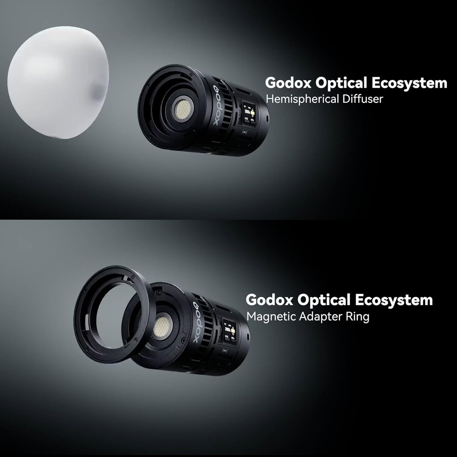 Godox Magnetic Mounting Kit,MK for MS60Bi MS60R RS60R RS60Bi LED Lights & Round - Head Flashes V100 V1 Pro AD100 Pro, Includes Barndoors, Diffusers, Snoot, Grid & Carry Bag - Letwell