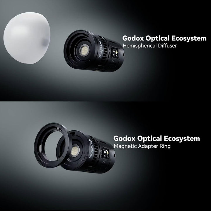 Godox Magnetic Mounting Kit,MK for MS60Bi MS60R RS60R RS60Bi LED Lights & Round - Head Flashes V100 V1 Pro AD100 Pro, Includes Barndoors, Diffusers, Snoot, Grid & Carry Bag - Letwell