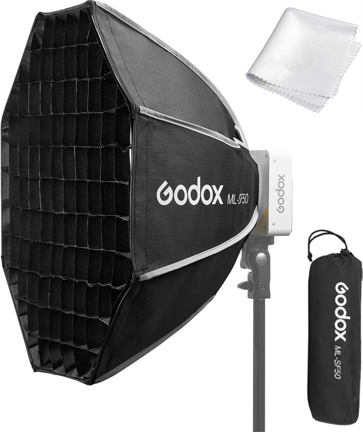 Godox ML100Bi ML - SF50 Octagon Softbox, 50cmX50cm/19.6Inchx19.6Inch Godox Mount Softbox for ML100R ML100Bi, ML60IIBi, ML60Bi, ML60, ML30Bi, ML30 LED Video Light - Letwell