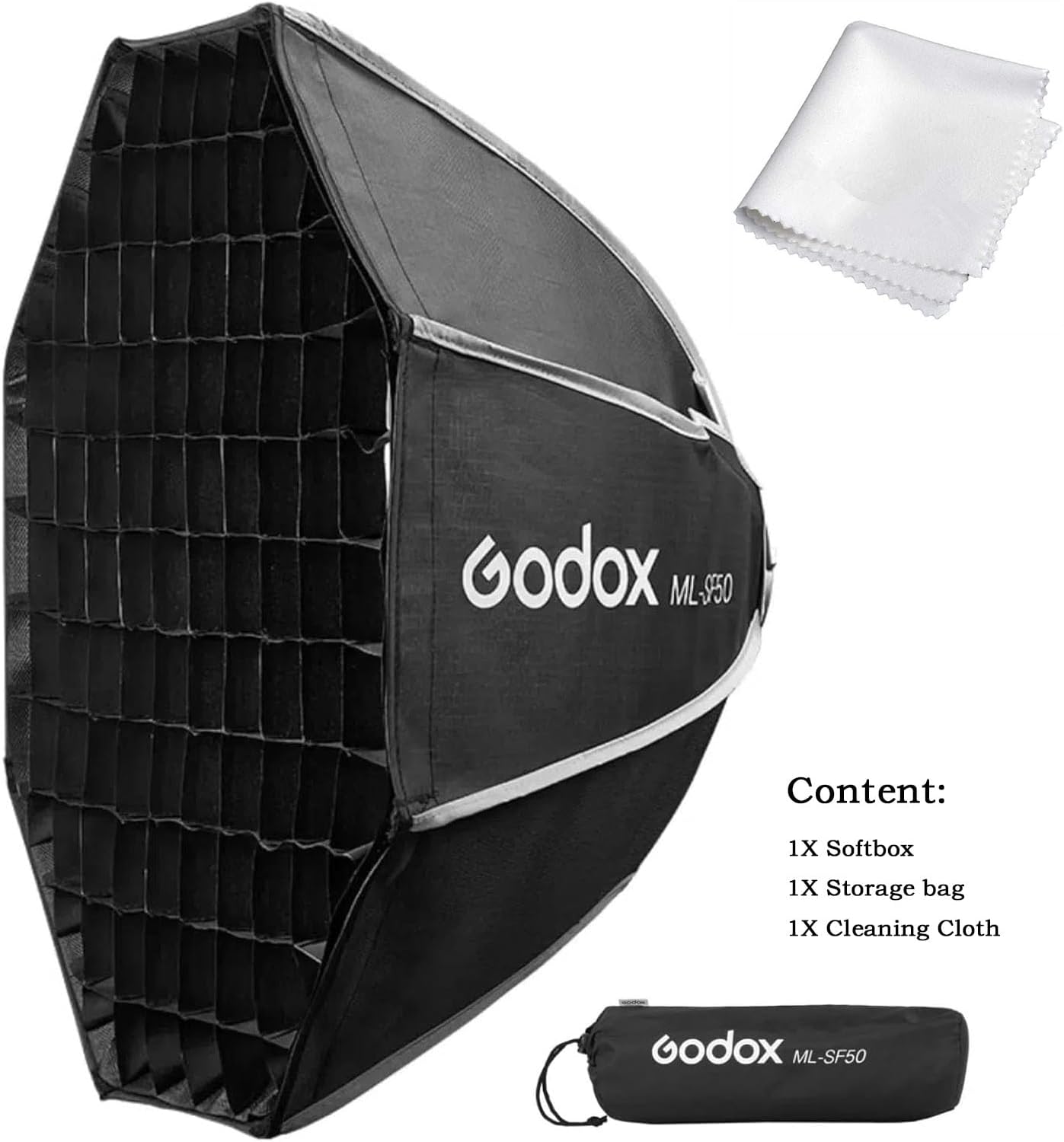 Godox ML100Bi ML - SF50 Octagon Softbox, 50cmX50cm/19.6Inchx19.6Inch Godox Mount Softbox for ML100R ML100Bi, ML60IIBi, ML60Bi, ML60, ML30Bi, ML30 LED Video Light - Letwell