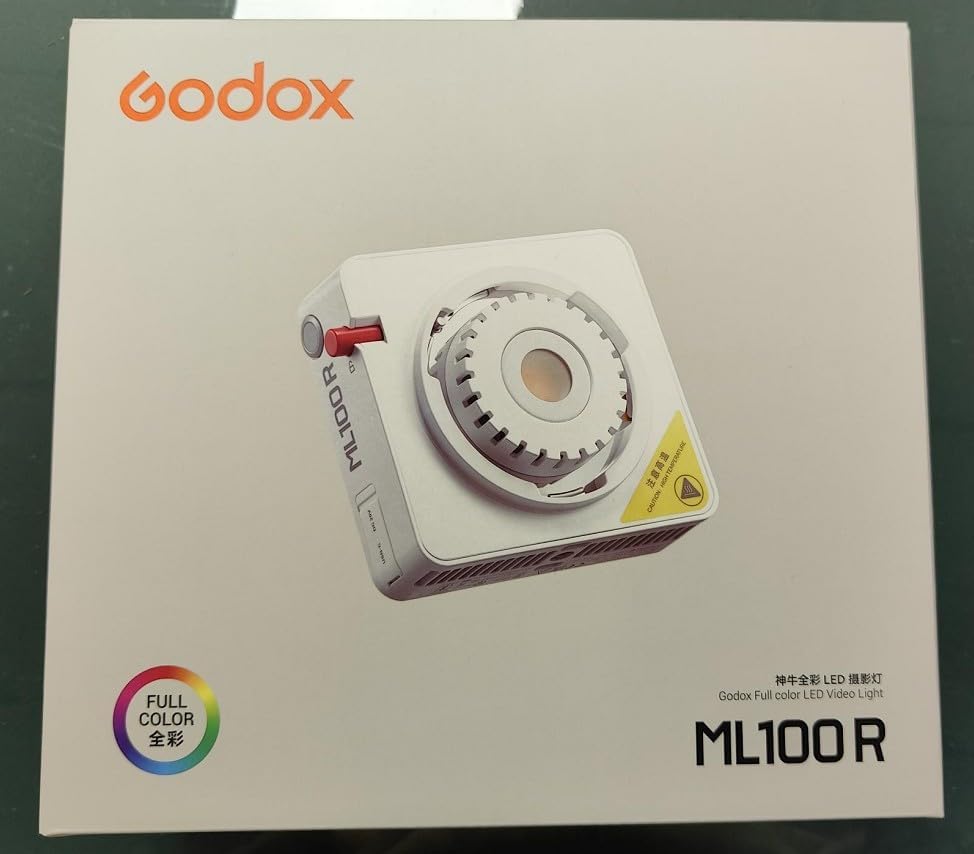 Godox ML100R 110W RGB LED Video Light, with Interchangeable 15° Reflector/1800 - 10000K CCT/14 Cinematic FX Effects/Multiple Power Options/Supports App Control,for Filming/Live Streaming etc. - Letwell