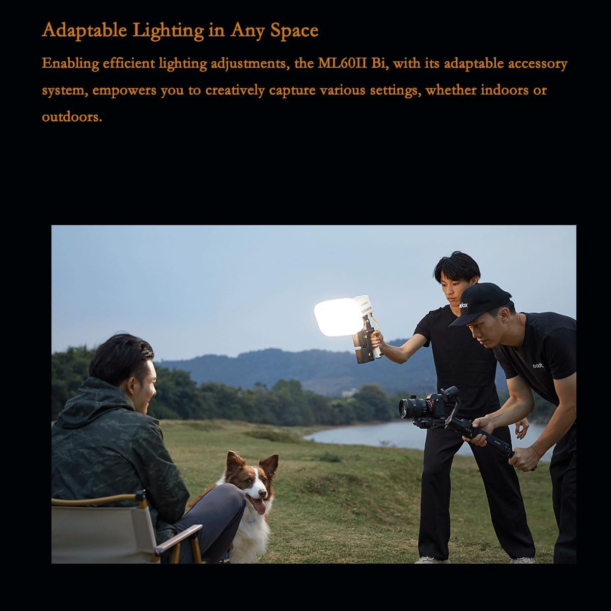 Godox ML60IIBi 70W Bi - Color LED Monolight - Handheld COB LED Video Light, APP Control, 2800K - 6500K CRI 96+/TLCI 97+,Built - in 11 Lighting Effects, with AK - B01 Bracket Handle+NP - F970 Batteries - Letwell