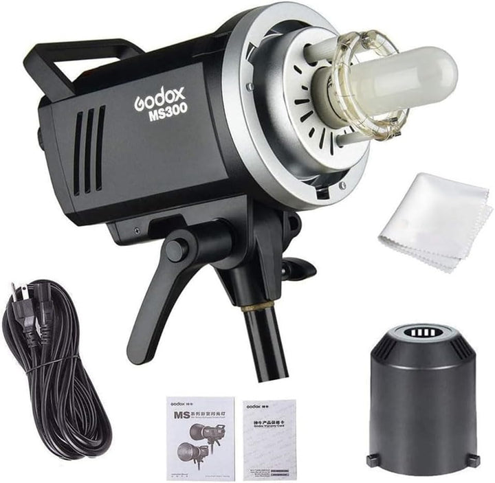 Godox MS300 Studio Strobe 300Ws 110V GN58 5600K Bowens Mount Monolight, Built - in Godox 2.4G Wireless System, 150W Modeling Lamp, Outstanding Output Stability, Anti - Preflash, 1/32 to 1/1 Steps Output - Letwell