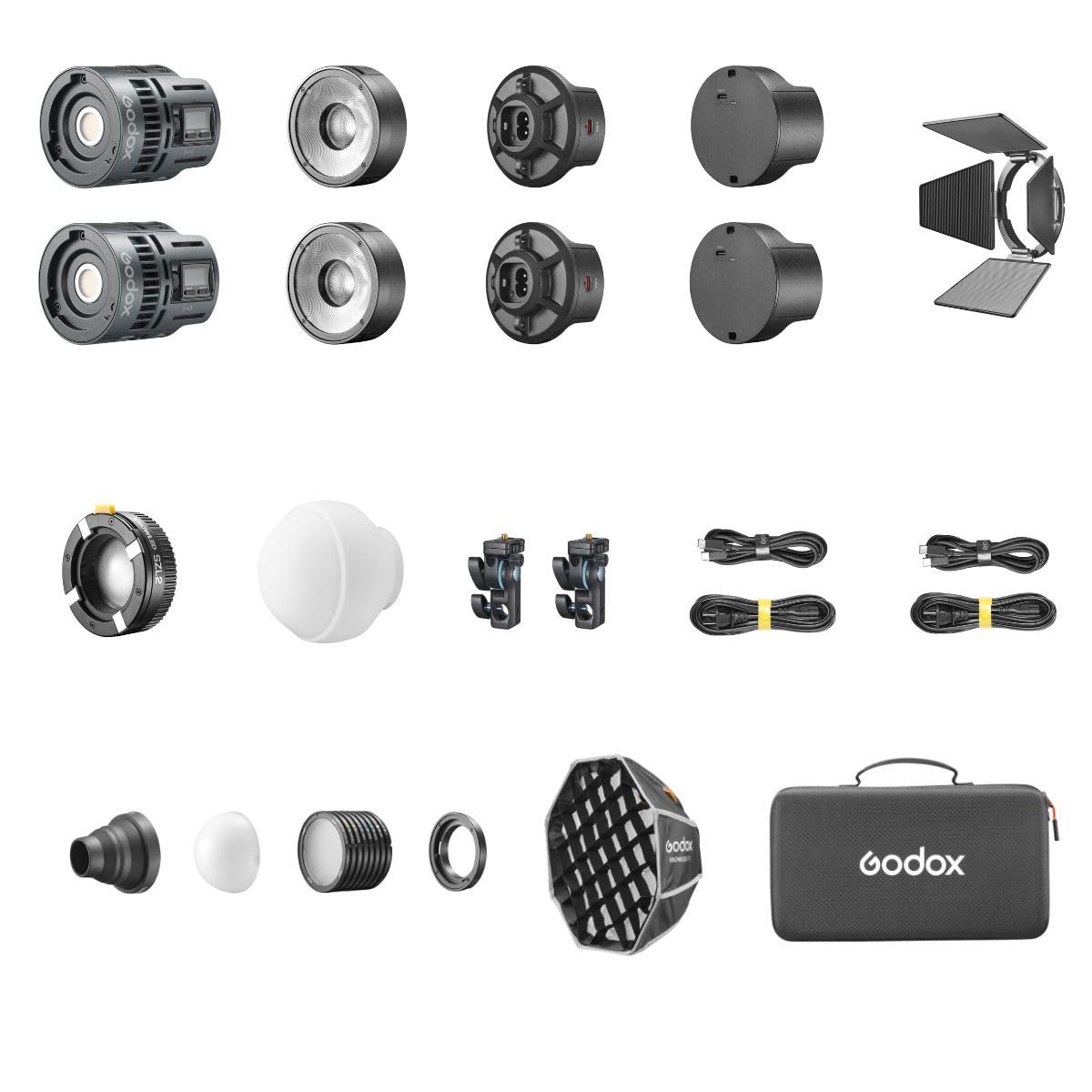 Godox RS60Bi Kit2 Bi - Color LED Video Light (2 - Light Kit), with CCT 2800 - 6500K, 11 Lighting Effects, HSI & High CRI 97+ TLCI 98+, Supports DMX/APP Control and Multiple Power Solutions - Letwell