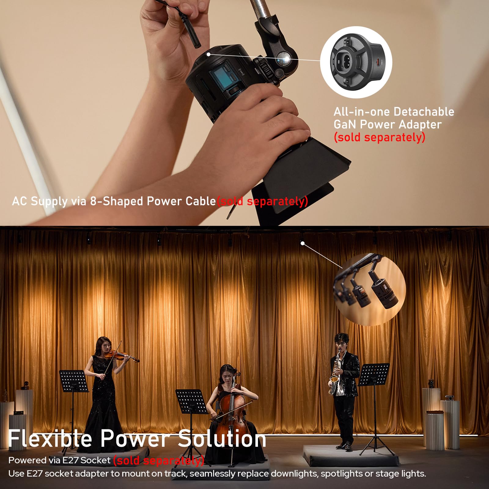 GODOX RS60R RGB Led Video Light, with CCT 1800 - 10000K, 14 Lighting Effects, HSI and RGBW Modes, Supports DMX/APP Control and Multiple Power Solutions - Letwell