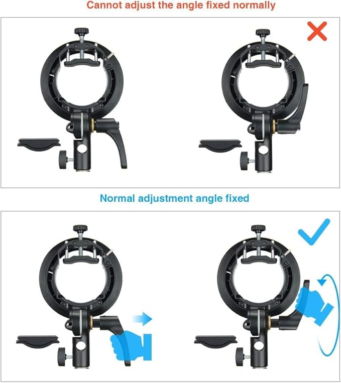 Godox S2 Speedlite S - Type Bracket Bowens Mount, for Godox V100 AD200Pro II V1Pro AD200Pro AD400Pro AD200 V860II TT685 TT600 TT350, Precise Tilt Control, Large Handle, Integrated Umbrella Mount - Letwell