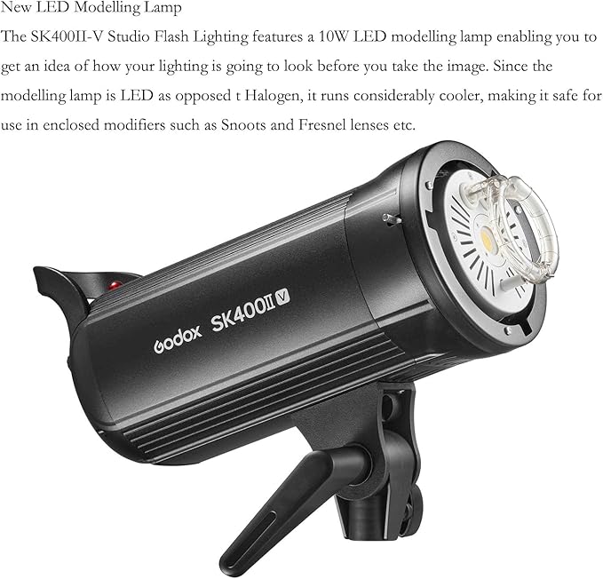 Godox SK400II V SK400IIV SK400II - V Flash Monolight,Bowens Mount 400W Studio Strobe Flash, GN65 5600K 2.4G with LED Modeling Lamp for Studio(SK400II Upgraded Version - Letwell