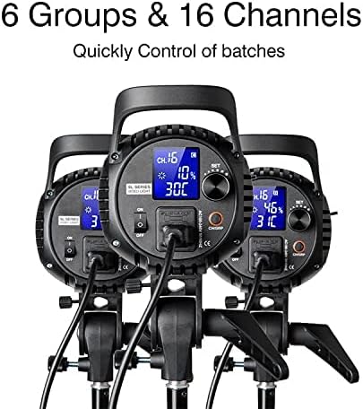 Godox SL - 60W 60W CRI95+ Qa>90 5600±300K Bowens Mount Led Continuous Video Light, Brightness Adjustment, 433MHz Grouping System, for Video Recording,Wedding, Outdoor Shooting - Letwell