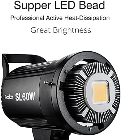 Godox SL - 60W 60W CRI95+ Qa>90 5600±300K Bowens Mount Led Continuous Video Light, Brightness Adjustment, 433MHz Grouping System, for Video Recording,Wedding, Outdoor Shooting - Letwell