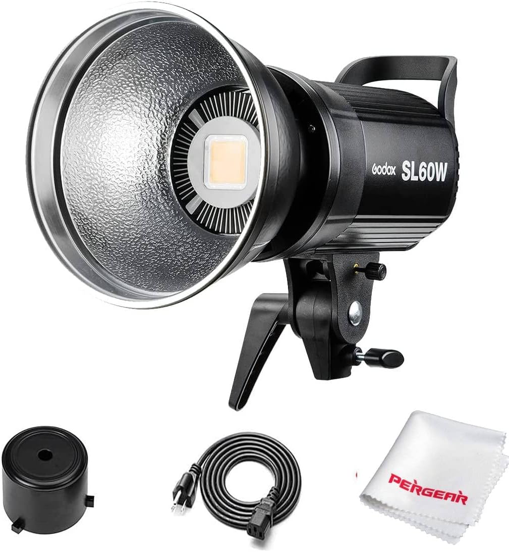 Godox SL - 60W 60W CRI95+ Qa>90 5600±300K Bowens Mount Led Continuous Video Light, Brightness Adjustment, 433MHz Grouping System, for Video Recording,Wedding, Outdoor Shooting - Letwell