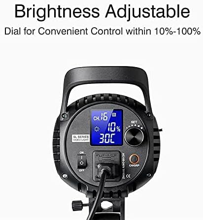 Godox SL - 60W 60W CRI95+ Qa>90 5600±300K Bowens Mount Led Continuous Video Light, Brightness Adjustment, 433MHz Grouping System, for Video Recording,Wedding, Outdoor Shooting - Letwell